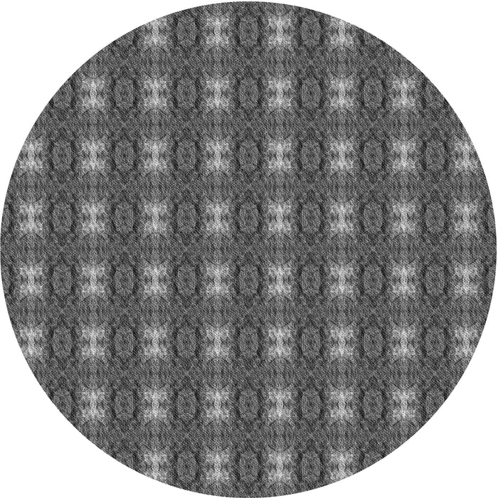 Square Patterned Gunmetal Gray Rug, pat2028gry