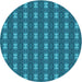 Square Patterned Teal Green Rug, pat2028lblu