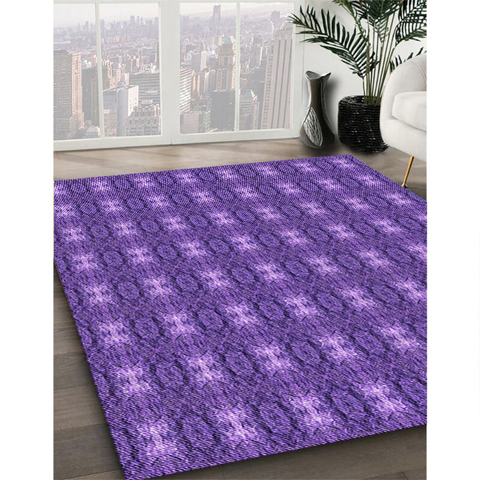 Machine Washable Transitional Amethyst Purple Rug in a Family Room, wshpat2028pur