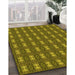 Patterned Dark Bronze Brown Rug in Family Room, pat2028yw