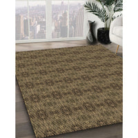 Patterned Dark Gold Brown Rug, pat2029brn