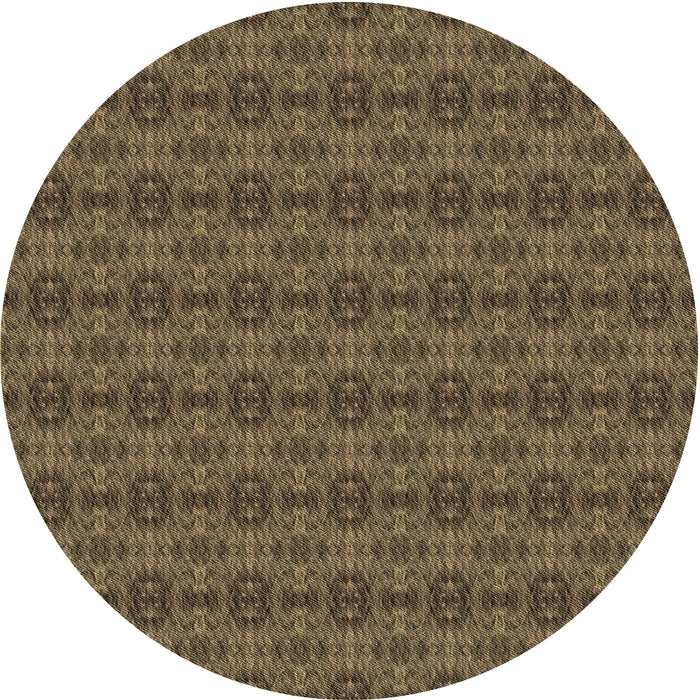 Square Patterned Dark Gold Brown Rug, pat2029brn