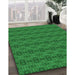 Patterned Green Rug in Family Room, pat2029grn