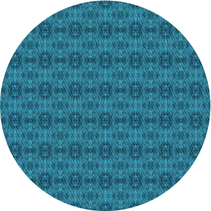 Square Patterned Teal Green Rug, pat2029lblu