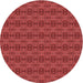 Square Patterned Red Rug, pat2029rd