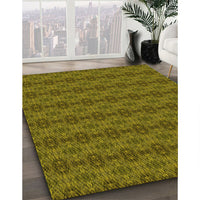 Patterned Dark Golden Brown Rug, pat2029yw