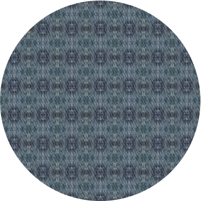 Sideview of Patterned Dark Slate Blue Novelty Rug, pat2029