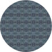 Square Machine Washable Transitional Dark Slate Blue Rug, wshpat2029