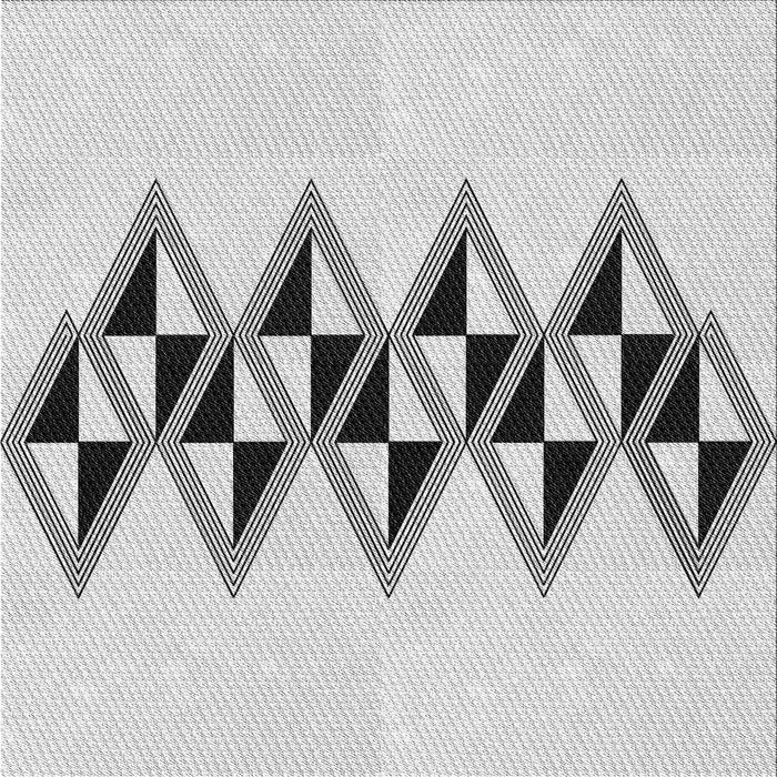 Square Patterned Off-White Novelty Rug, pat202