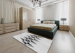 Patterned Off-White Novelty Rug in a Bedroom, pat202