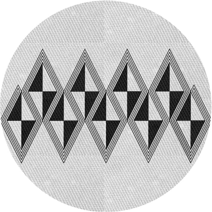 Sideview of Patterned Off-White Novelty Rug, pat202