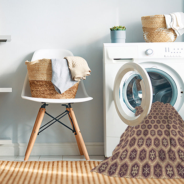 Machine Washable Transitional Sandy Brown Rug in a Washing Machine, wshpat203brn