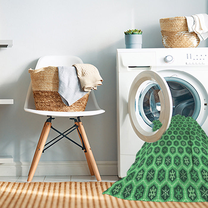 Machine Washable Transitional Lime Mint Green Rug in a Washing Machine, wshpat203grn