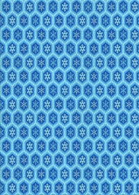 Machine Washable Transitional Neon Blue Rug, wshpat203lblu