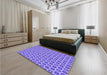 Patterned Bright Lilac Purple Rug in a Bedroom, pat203pur