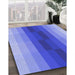 Patterned Denim Blue Rug in Family Room, pat2030blu