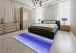 Patterned Denim Blue Rug in a Bedroom, pat2030blu