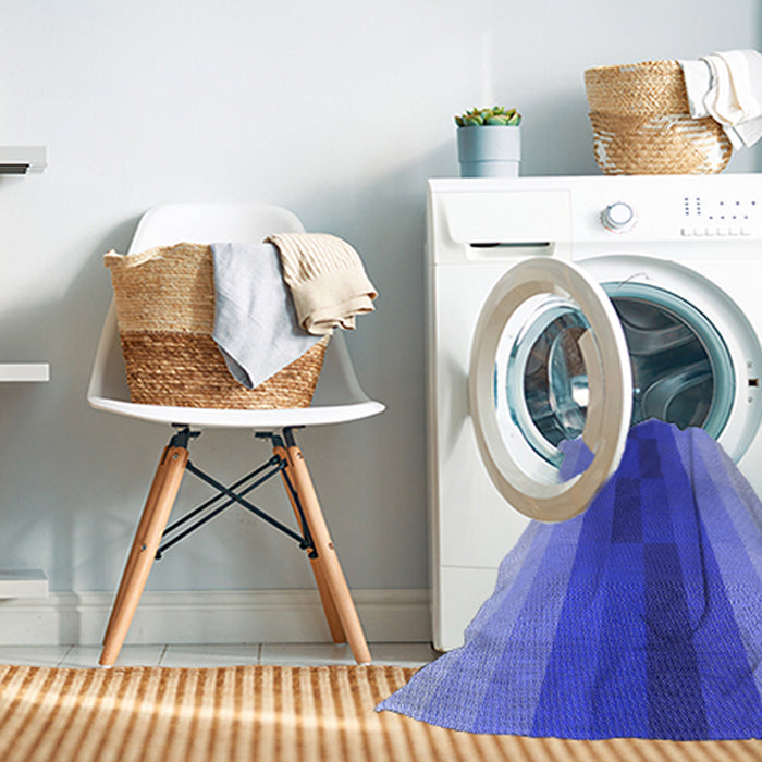 Machine Washable Transitional Denim Blue Rug in a Washing Machine, wshpat2030blu