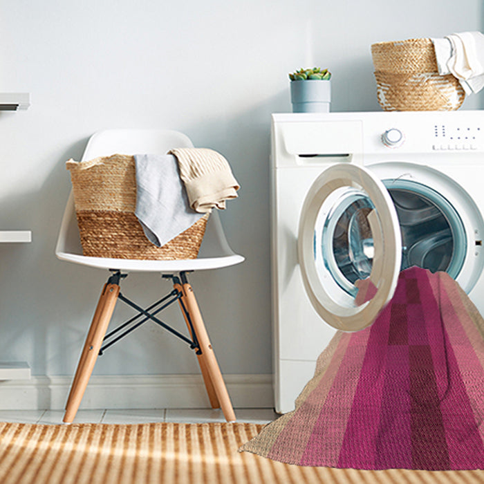 Machine Washable Transitional Raspberry Red Rug in a Washing Machine, wshpat2030brn