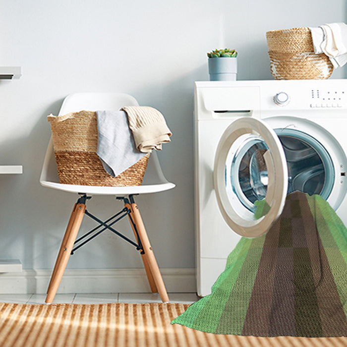 Machine Washable Transitional Green Rug in a Washing Machine, wshpat2030grn