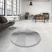 Round Patterned Platinum Silver Gray Rug in a Office, pat2030gry