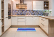 Patterned Blue Orchid Blue Rug in a Kitchen, pat2030lblu