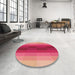 Round Patterned Orange Rug in a Office, pat2030org