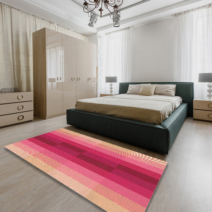 Patterned Orange Rug in a Bedroom, pat2030org