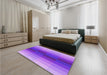 Patterned Violet Purple Rug in a Bedroom, pat2030pur