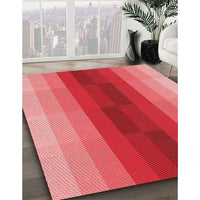 Patterned Pastel Red Pink Rug, pat2030rd