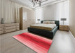 Patterned Pastel Red Pink Rug in a Bedroom, pat2030rd