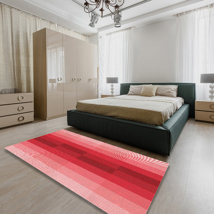 Patterned Pastel Red Pink Rug in a Bedroom, pat2030rd