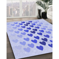 Patterned Blue Rug, pat2031blu