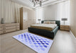 Patterned Blue Rug in a Bedroom, pat2031blu