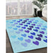 Patterned Blue Rug in Family Room, pat2031lblu