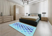 Patterned Blue Rug in a Bedroom, pat2031lblu