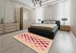 Patterned Deep Peach Orange Rug in a Bedroom, pat2031org