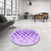 Round Patterned Purple Rug in a Office, pat2031pur