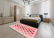 Round Machine Washable Transitional Pink Rug in a Office, wshpat2031rd