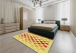 Patterned Orange Rug in a Bedroom, pat2031yw