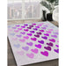 Patterned Lavender Blue Novelty Rug in Family Room, pat2031