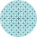 Square Patterned Electric Blue Rug, pat2032lblu