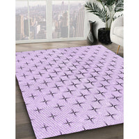 Patterned Bright Lilac Purple Rug, pat2032pur