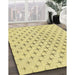 Patterned Sun Yellow Rug in Family Room, pat2032yw