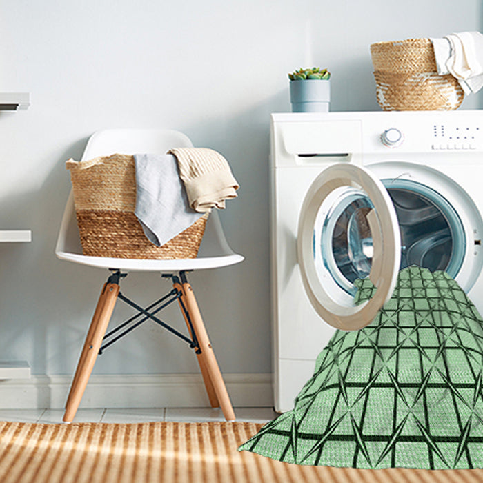 Machine Washable Transitional Mint Green Rug in a Washing Machine, wshpat2033grn