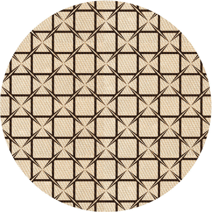 Square Patterned Sienna Brown Rug, pat2033org