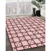 Patterned Light Rose Pink Rug in Family Room, pat2033rd