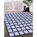 Patterned Blue Rug in Family Room, pat2034blu