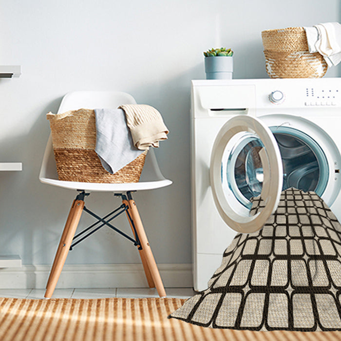 Machine Washable Transitional Vanilla Gold Rug in a Washing Machine, wshpat2034brn
