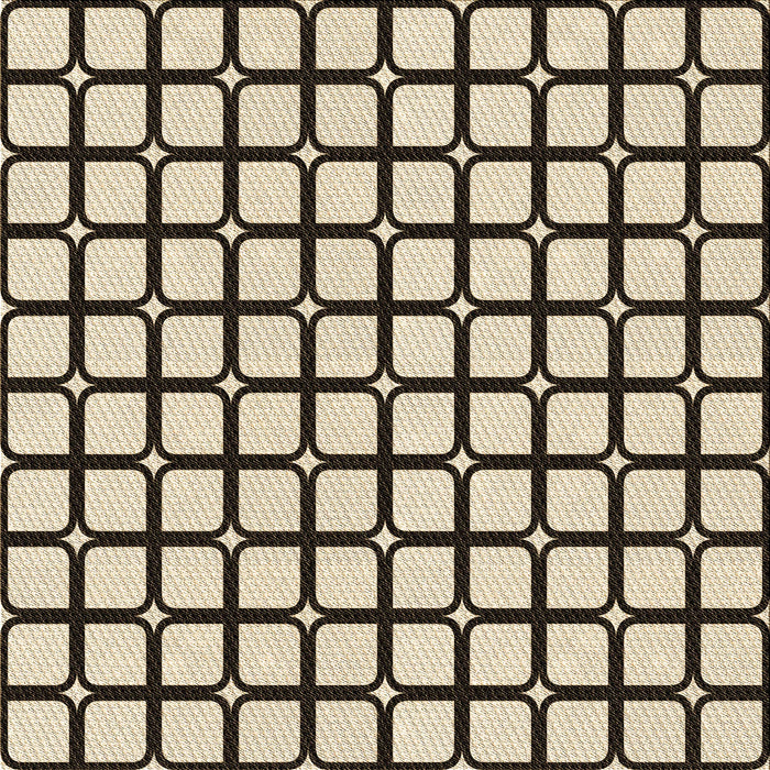 Round Patterned Vanilla Gold Rug, pat2034brn